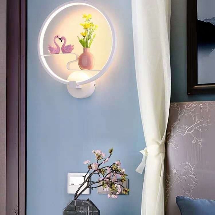 LED床头灯壁灯网红卧室现代简约壁灯个性创意走廊墙壁免打孔灯具